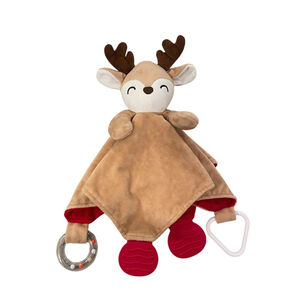 Modern Baby Deer Reindeer Lovey Teether Rattle Toy Security Blanket Christmas